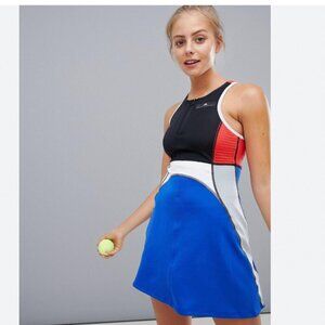 ADIDAS X STELLA MCCARTNEY BARRICADE COLORBLOCK RACERBACK DRESS - L